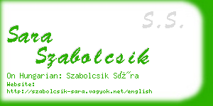 sara szabolcsik business card